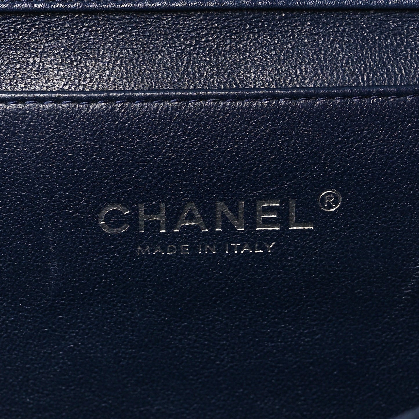 Lambskin Quilted Clutch With Chain Flap Navy