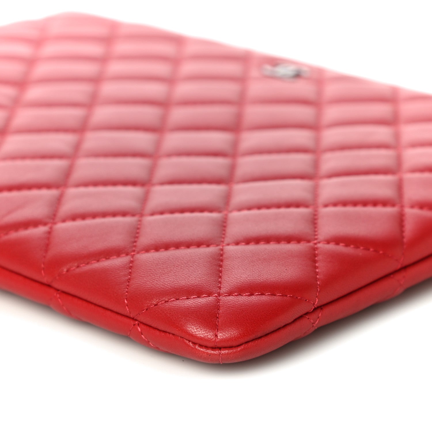 Chanel Lambskin Quilted Medium Cosmetic Case Red 10 of 11