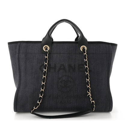 Chanel Woven Straw Raffia Medium Deauville Tote Black 1 of 14