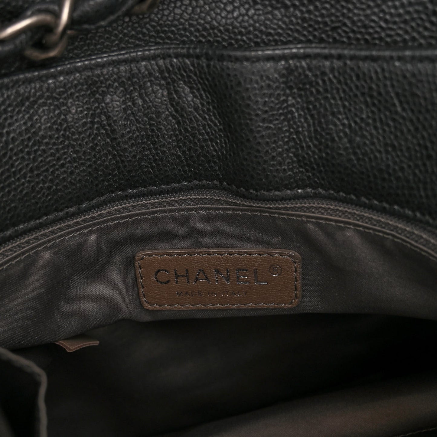 Glazed Caviar Coco Rider Flap Hobo Dark Grey