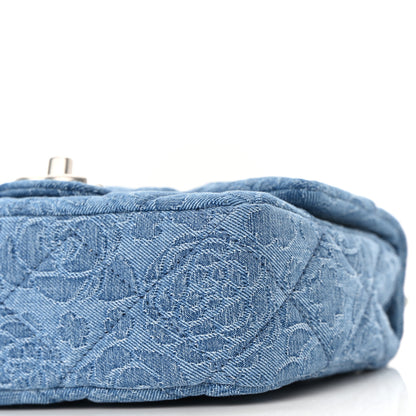 Chanel Denim Quilted Camellia Sweetheart Mini Flap Blue 9 of 10