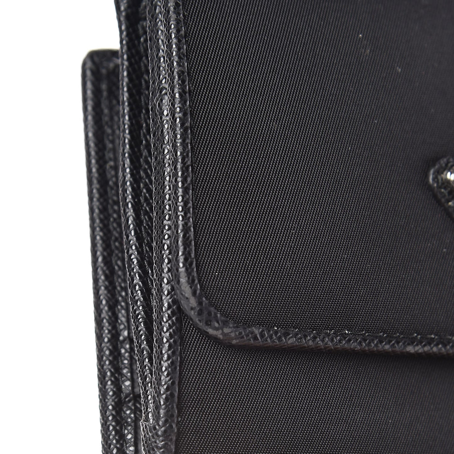 Tessuto Nylon Vela Saffiano Wallet Black