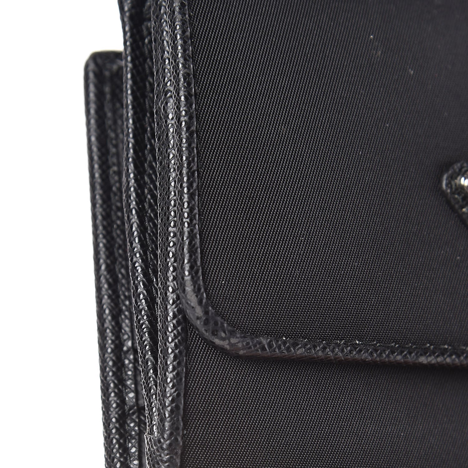 Prada Tessuto Nylon Vela Saffiano Wallet Black 7 of 11