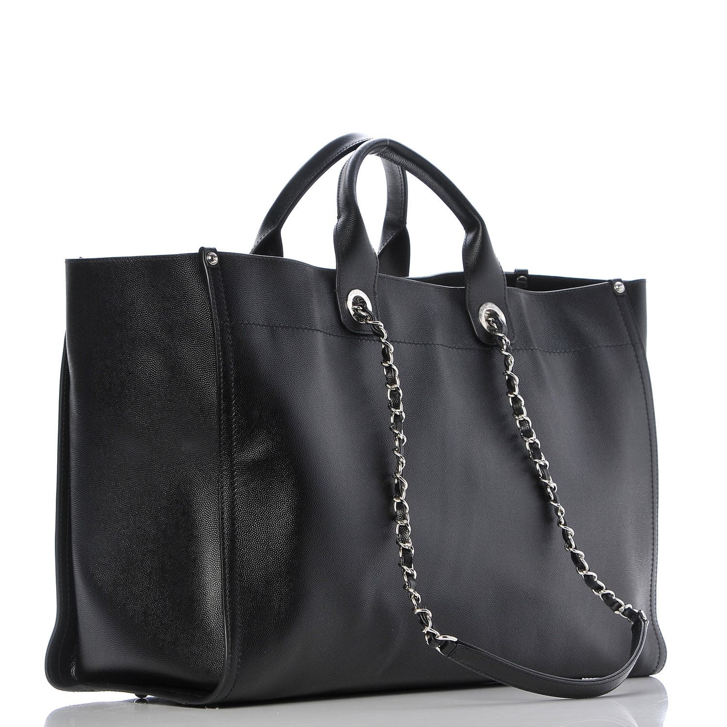 Caviar Extra Large Studded Deauville Tote Black