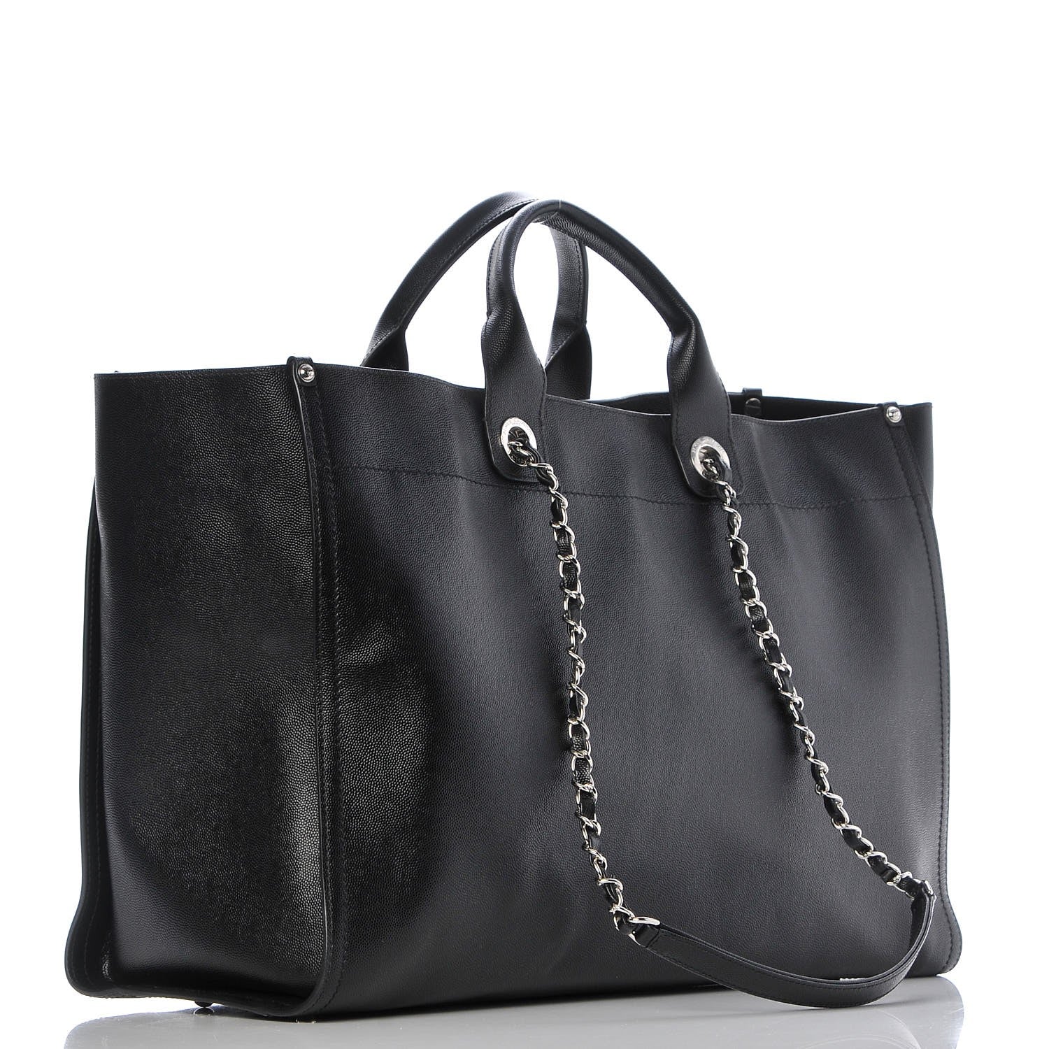 Chanel Caviar Extra Large Studded Deauville Tote Black 3 of 7