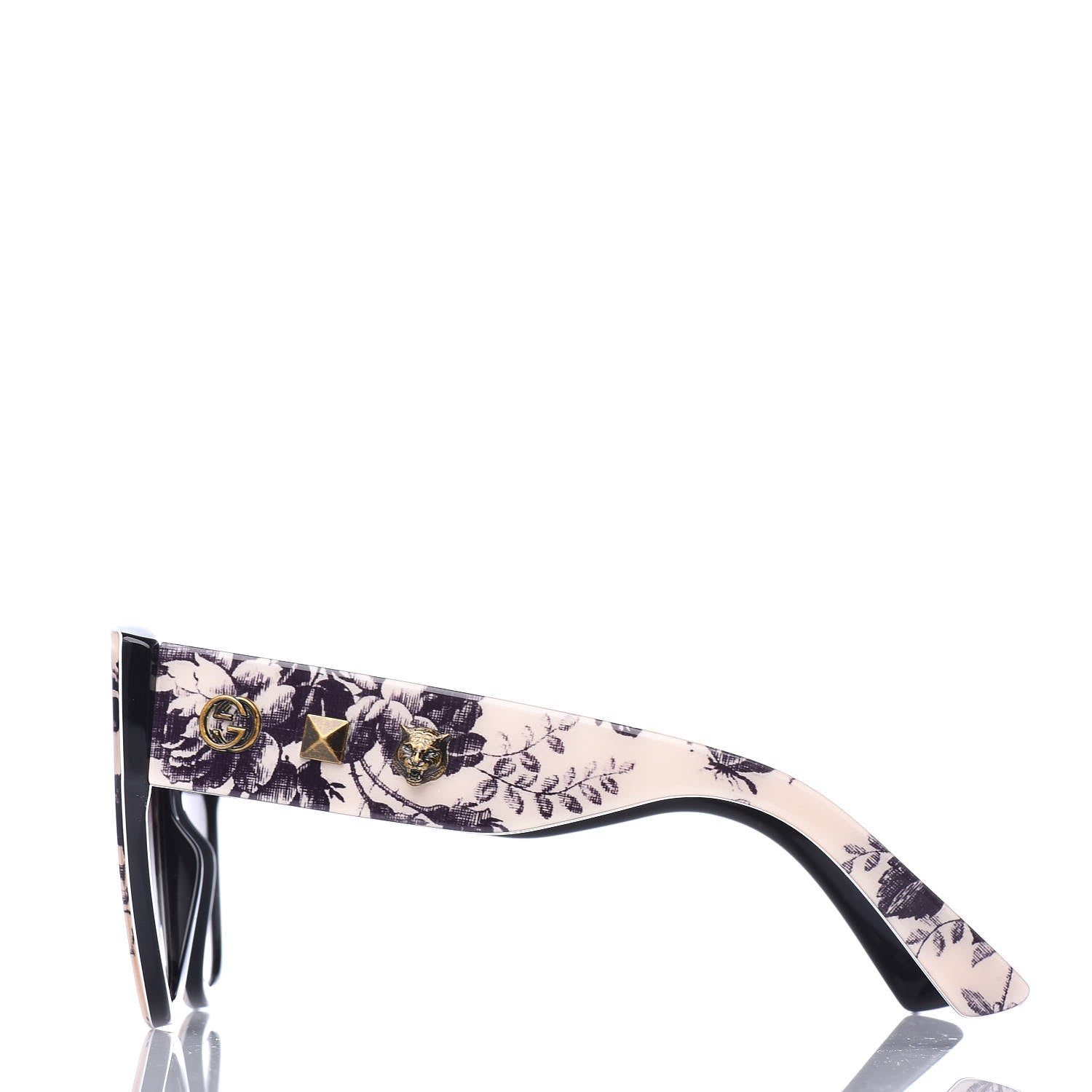Gucci Acetate Herbarium Print Square Frame Sunglasses GG0059S White 3 of 7