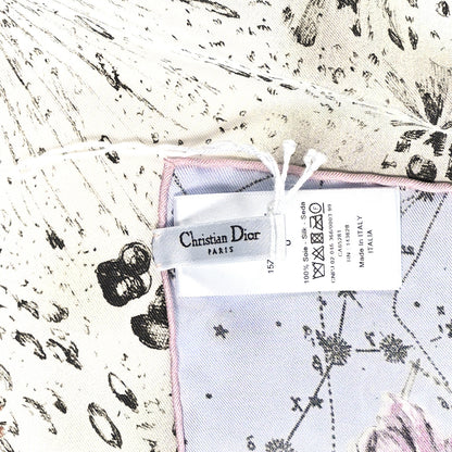 Christian Dior Silk Zodiac Print Square Scarf 55 Blue Multicolor 3 of 3