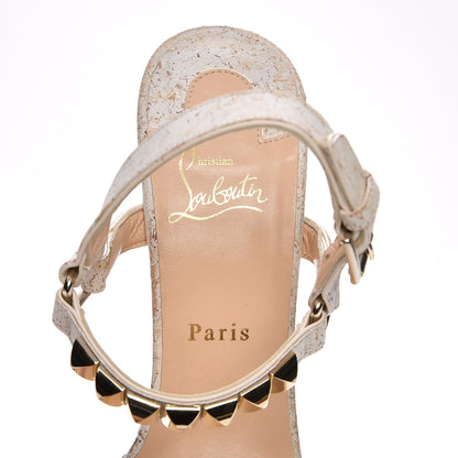 Christian Louboutin Cork Cataclou 140 Wedge Sandals 40 Off White 7 of 7