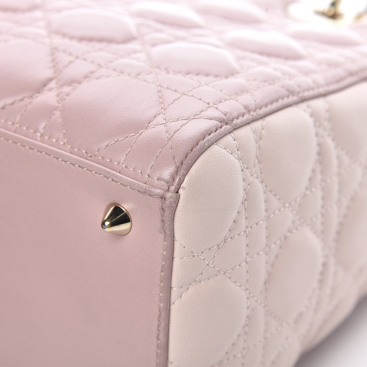 Lambskin Cannage Medium Tri-Color Lady Dior Rose Pale