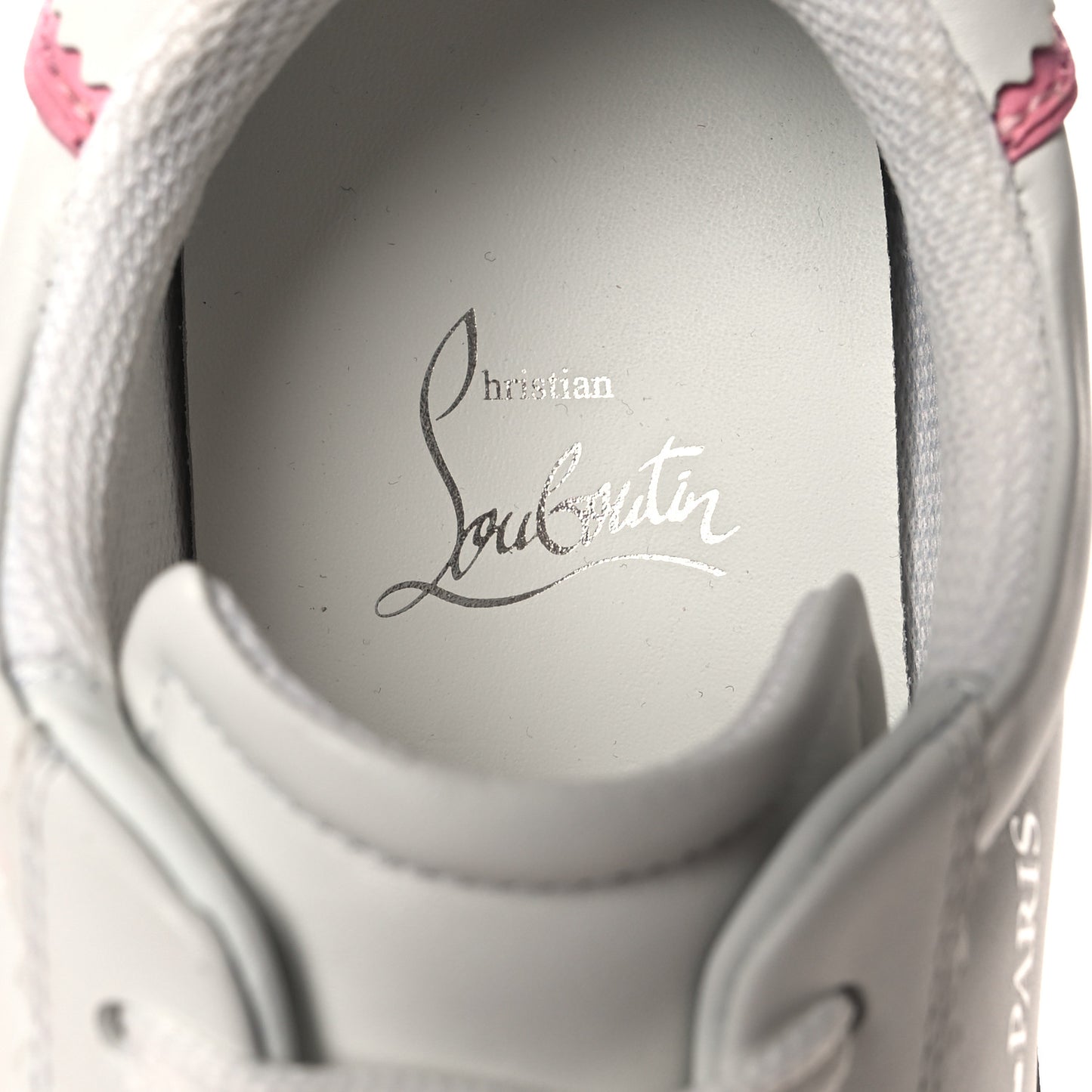 Calfskin Neoprene Womens Loubishark Sneakers 38.5 White Pink