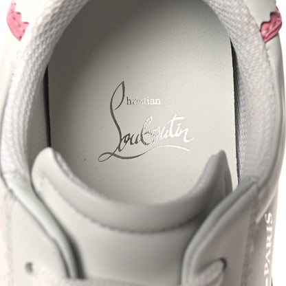 Christian Louboutin Calfskin Neoprene Womens Loubishark Sneakers 38.5 White Pink 8 of 8