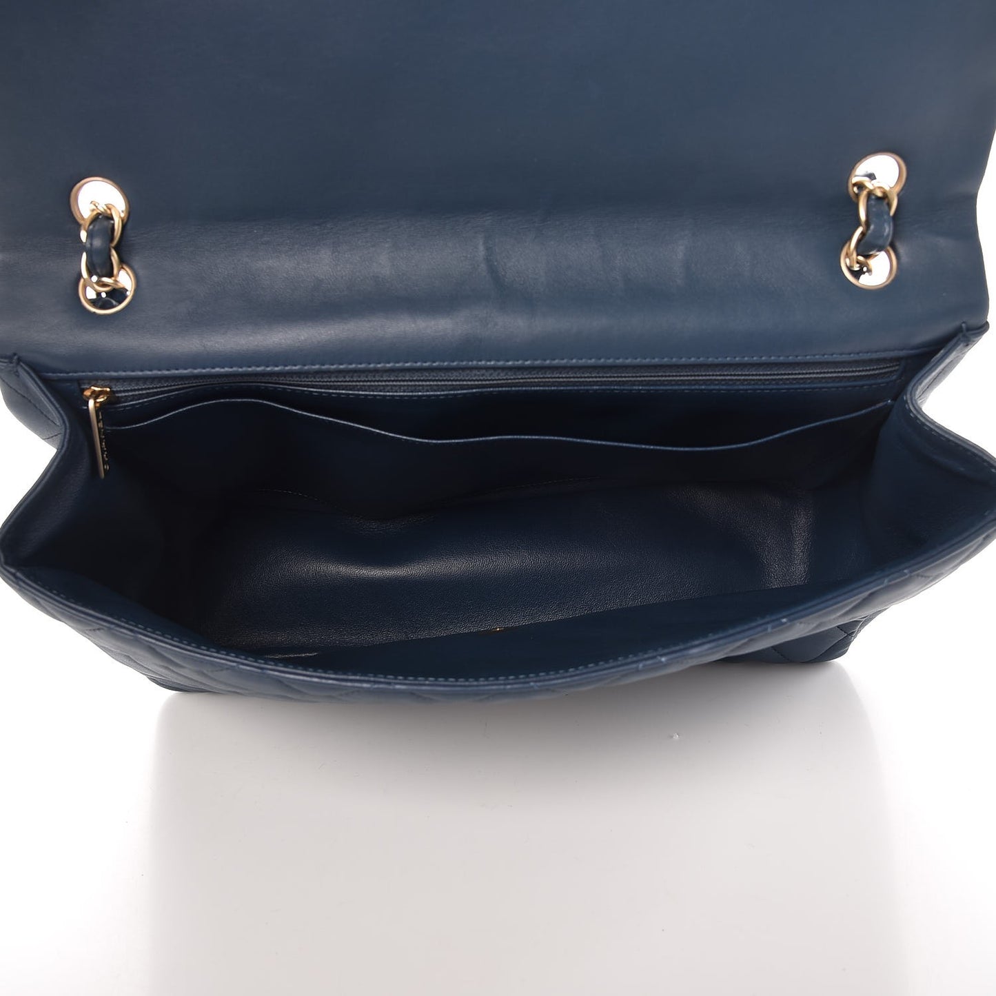 Lambskin Quilted Maxi Single Flap Blue