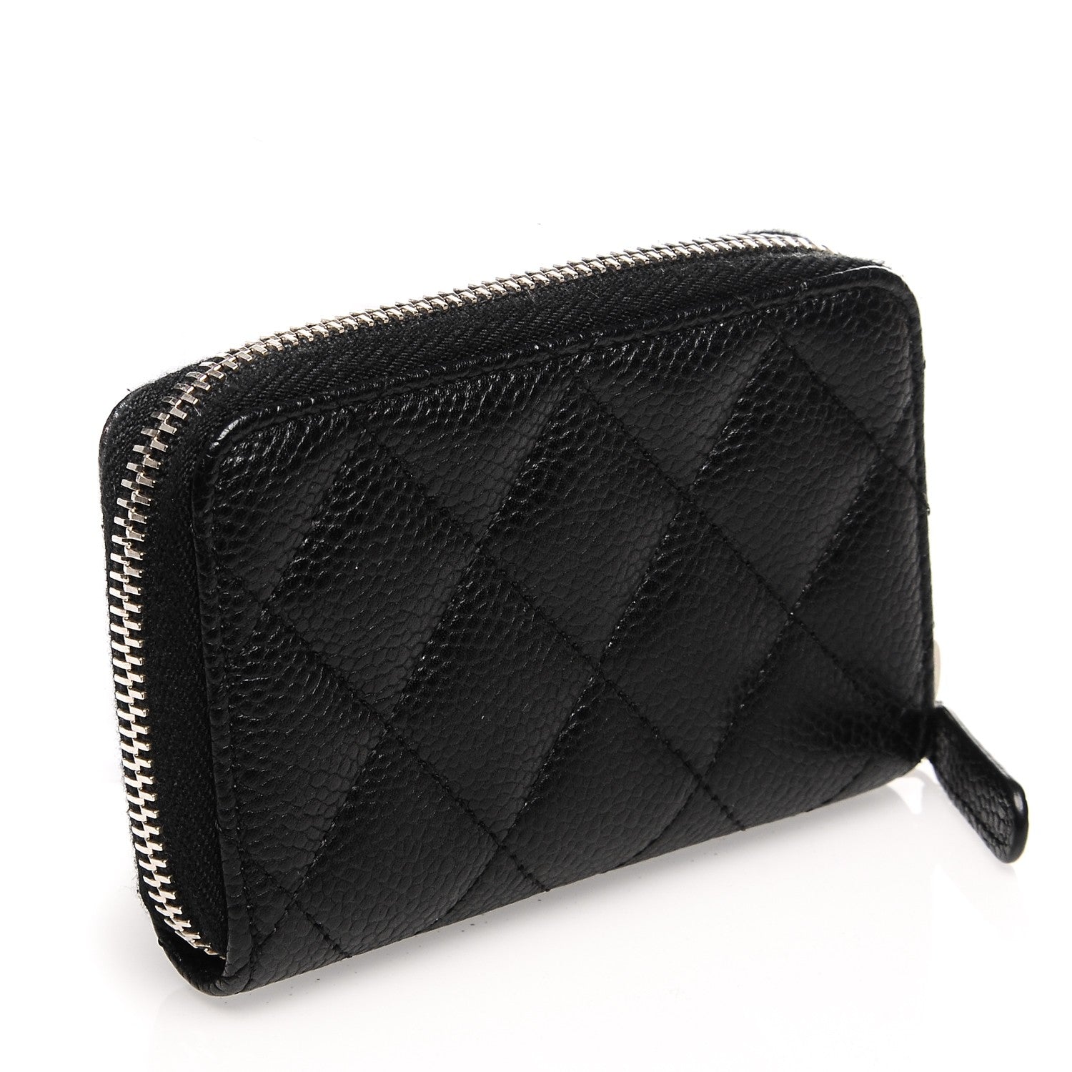 Chanel Caviar Quilted Zip Coin Purse Black 3 of 7