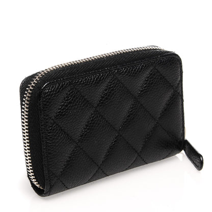 Chanel Caviar Quilted Zip Coin Purse Black 3 of 7