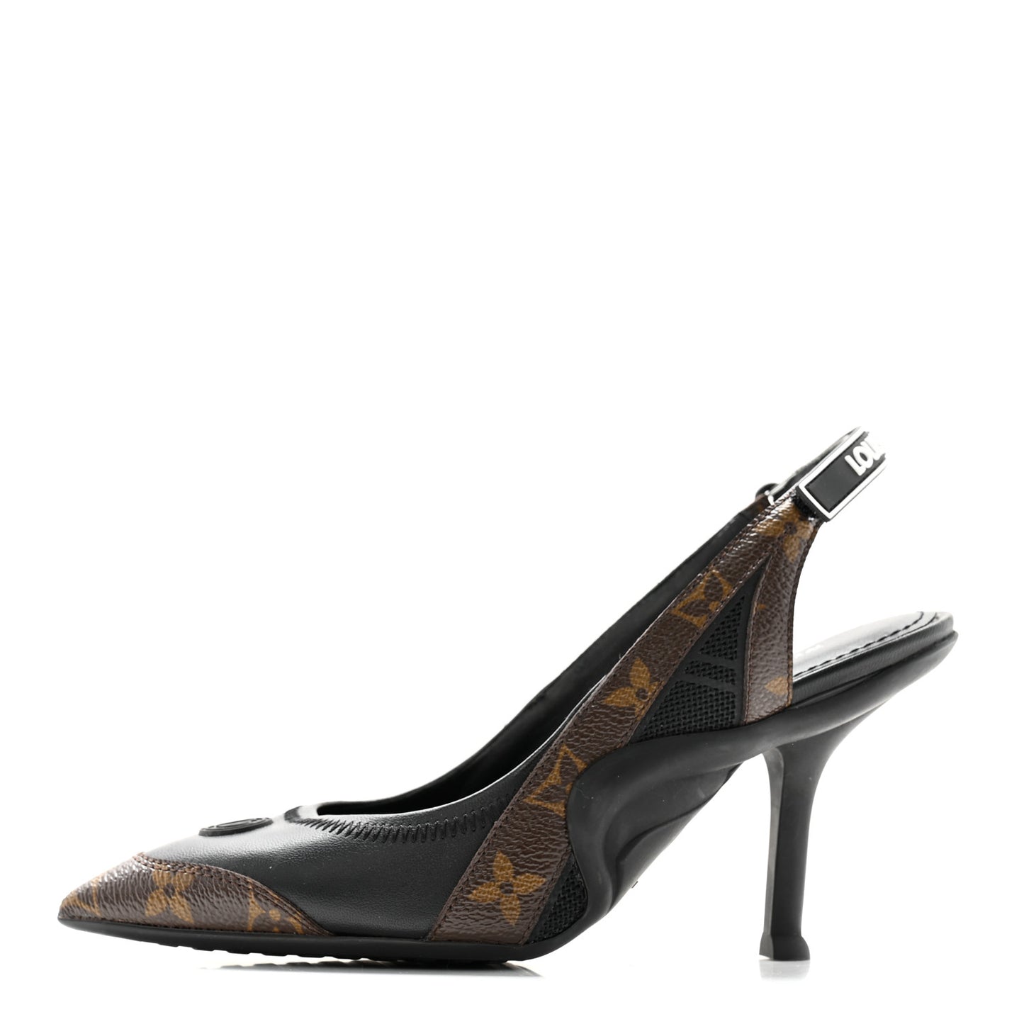 Patent Monogram Archlight Slingback Pumps 36 Black