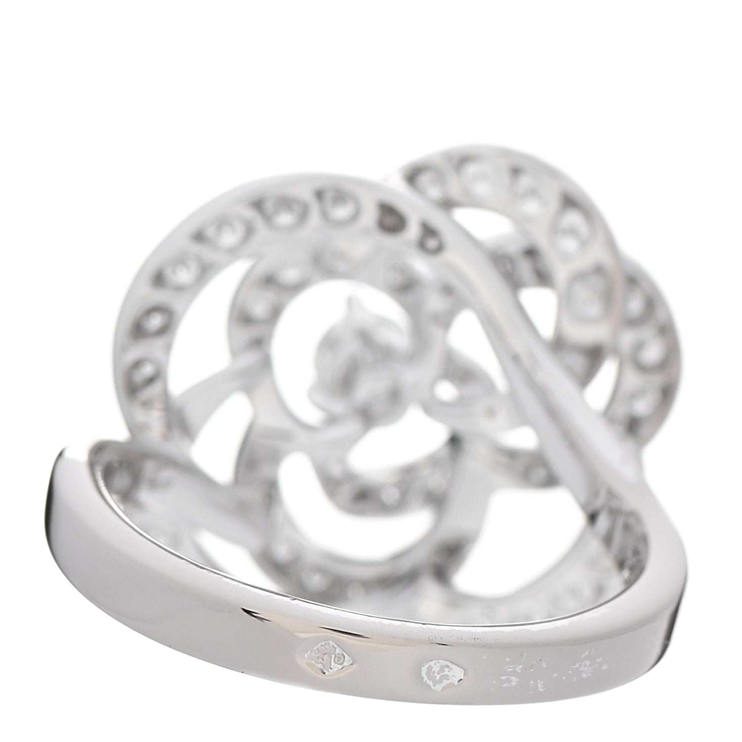 Chanel 18K White Gold Diamond Fil de Camelia Ring 51 5.75 3 of 7