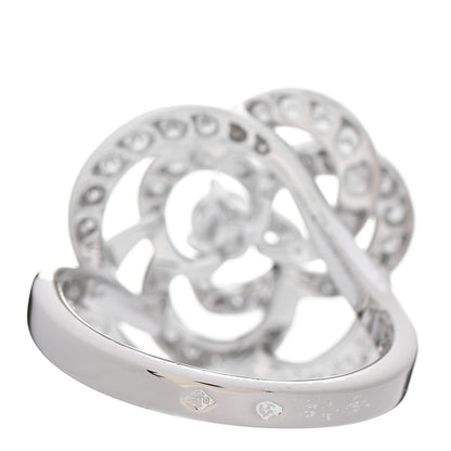 Chanel 18K White Gold Diamond Fil de Camelia Ring 51 5.75 3 of 7