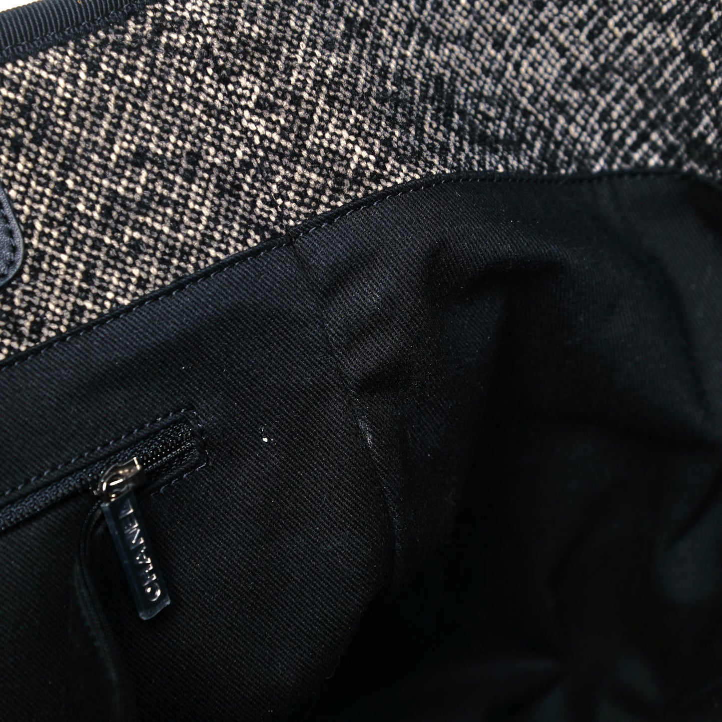 Mixed Fibers Calfskin Small Deauville Tote Black