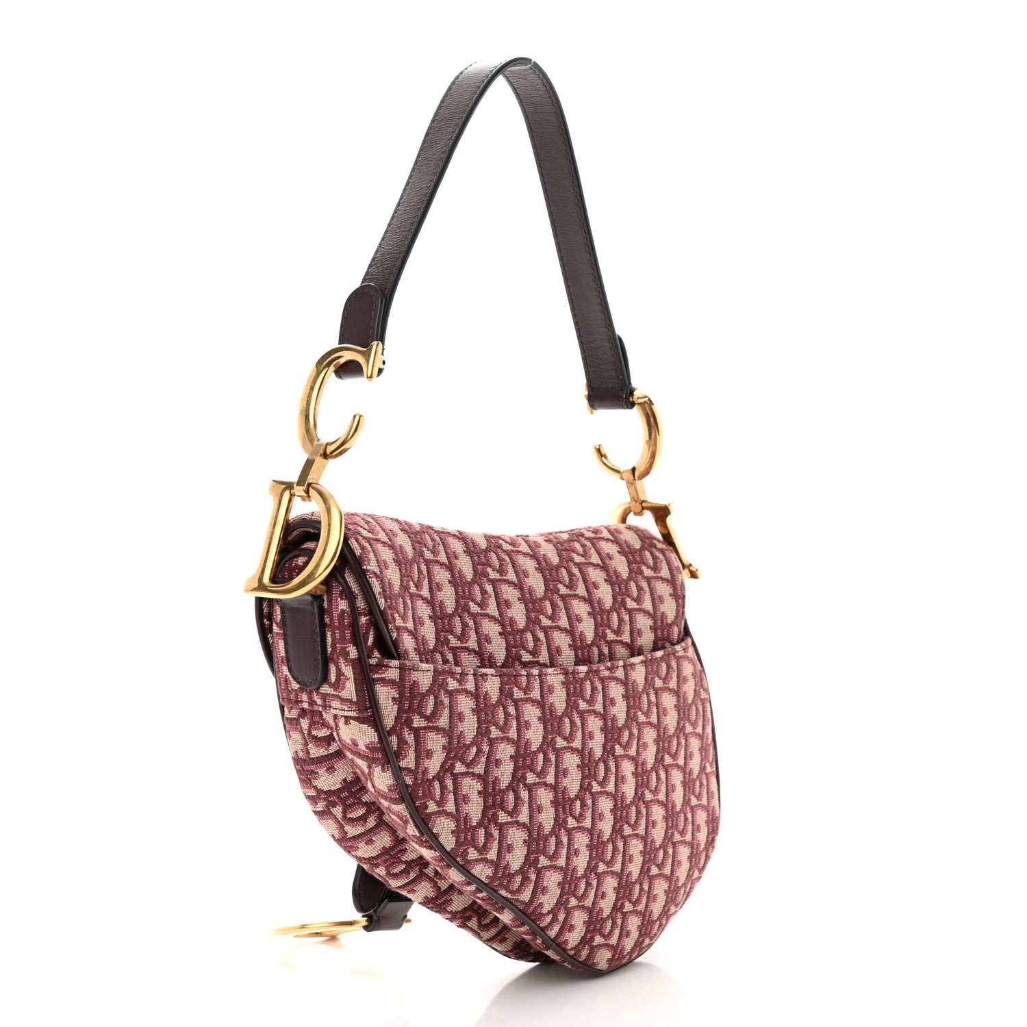 Christian Dior Oblique Saddle Bag Burgundy 3 of 10