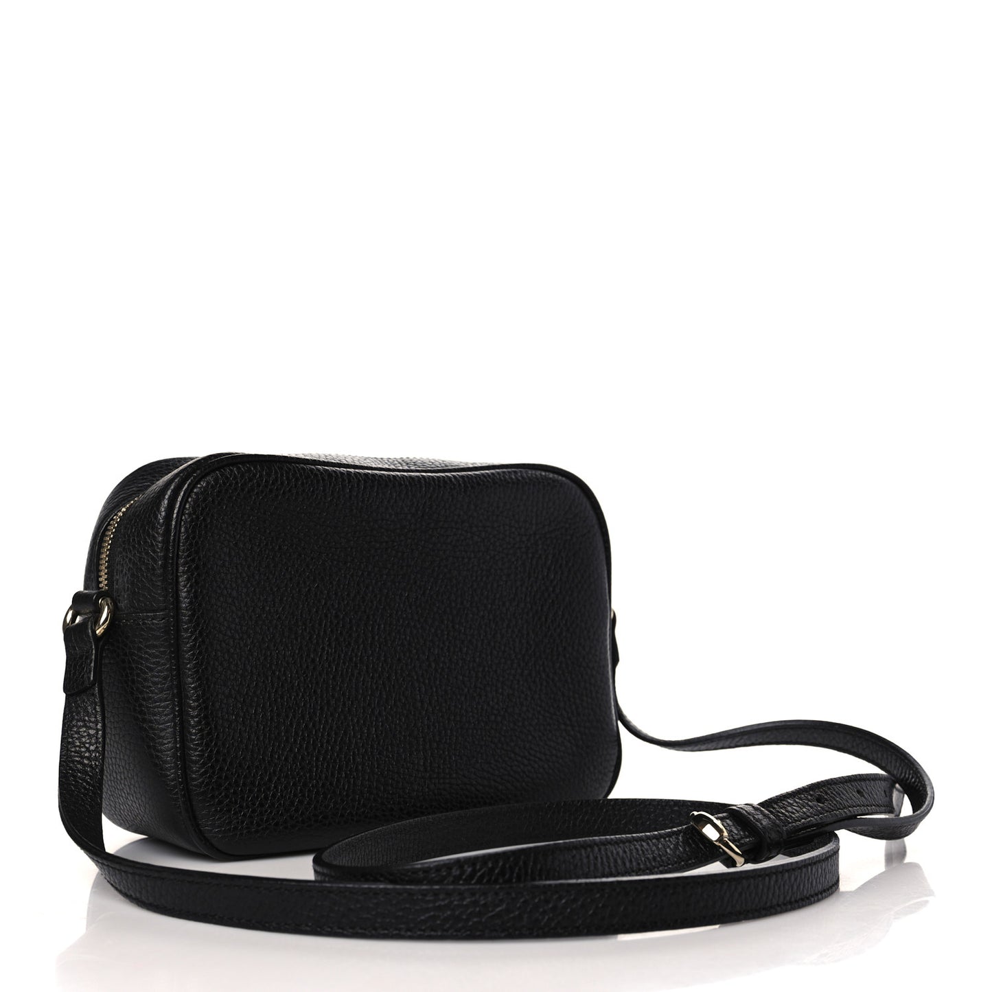 Pebbled Calfskin Small Soho Disco Bag Black