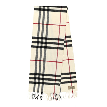 Burberry Cashmere Check Fringe Scarf Stone 2 of 4