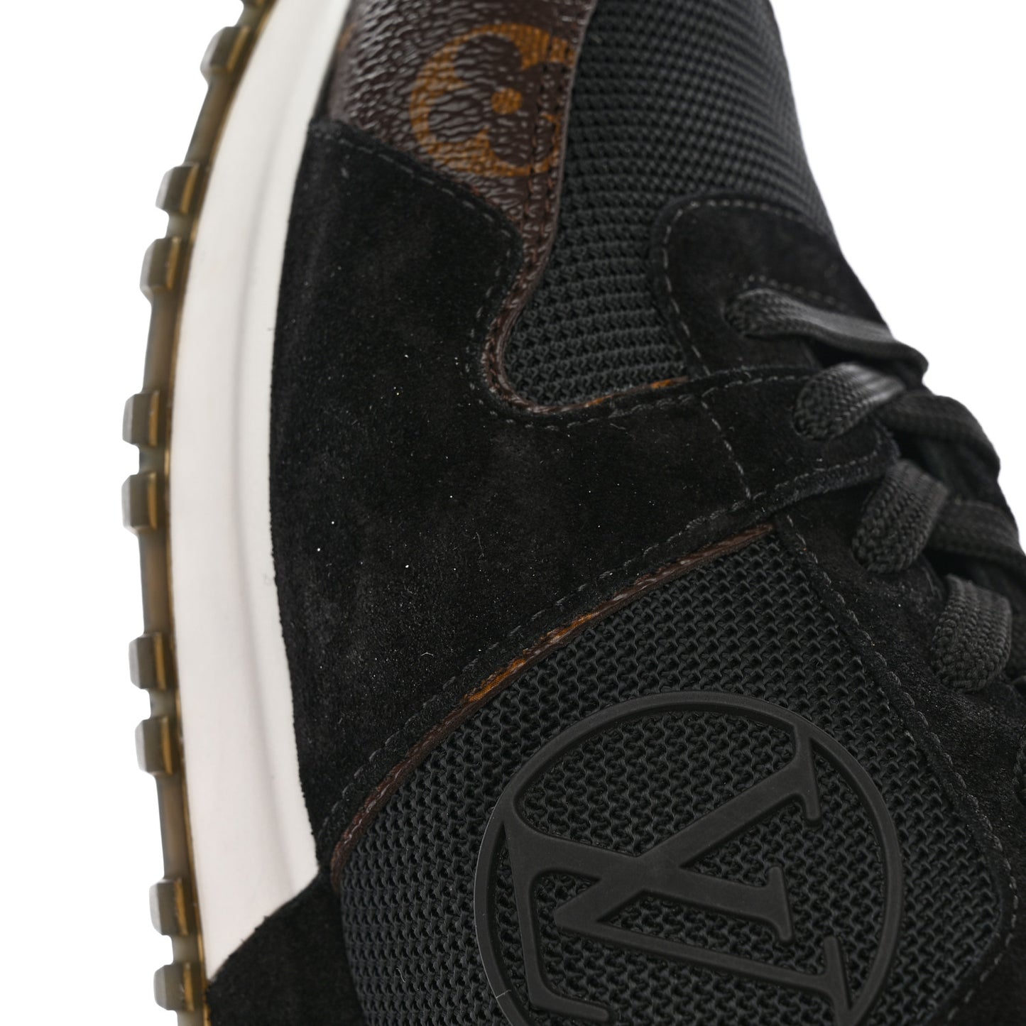 Suede Monogram Run Away Sneakers 36.5 Black