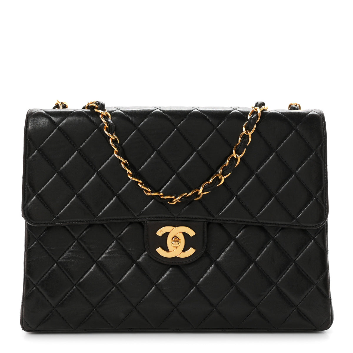 Chanel Lambskin Quilted XL Jumbo Single Flap Black 1 of 13