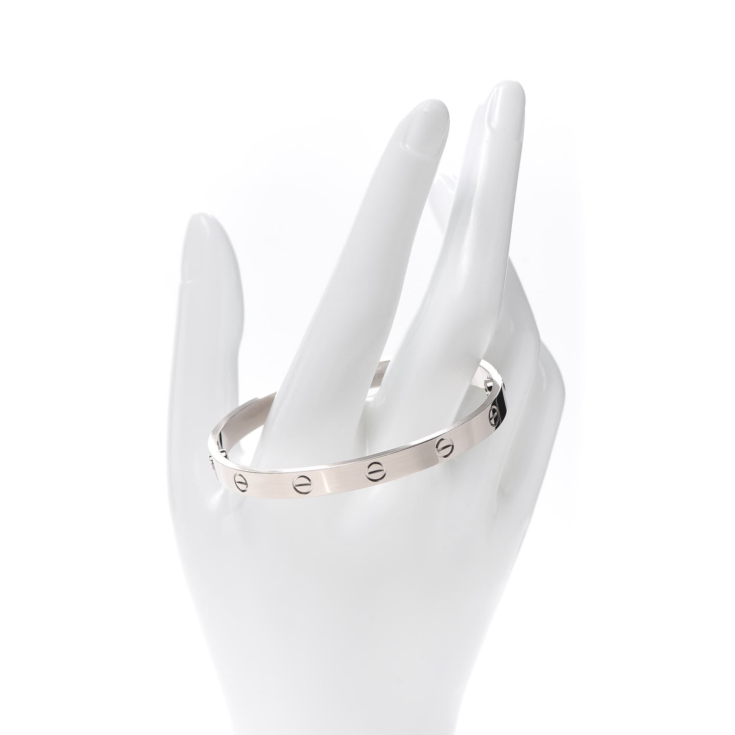 Cartier 18K White Gold LOVE Bracelet 18 2 of 7