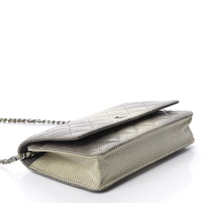 Chanel Lizard Ombre Wallet on Chain WOC Grey 4 of 16