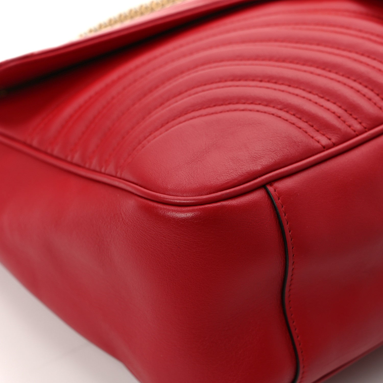 Gucci Calfskin Matelasse Large GG Marmont Shoulder Bag Hibiscus Red 11 of 15