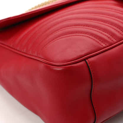 Gucci Calfskin Matelasse Large GG Marmont Shoulder Bag Hibiscus Red 11 of 15