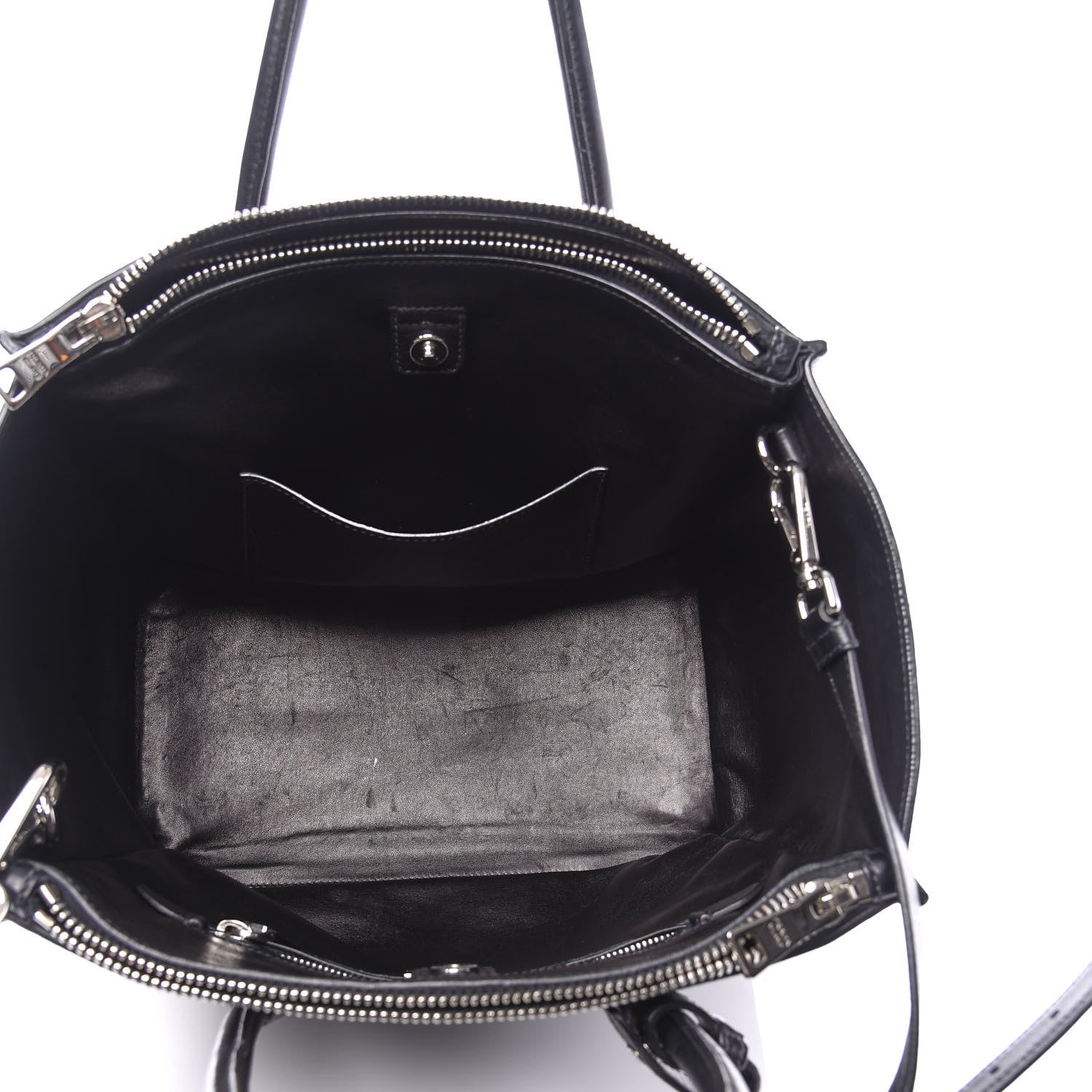 Prada Glace Calf Twin Pocket Tote Black 4 of 13