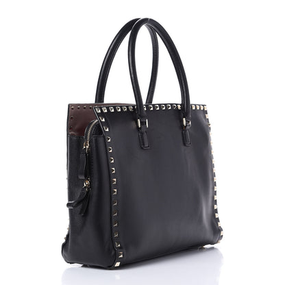 Valentino Garavani Vitello Small Rockstud Top Handle Tote Black 3 of 16