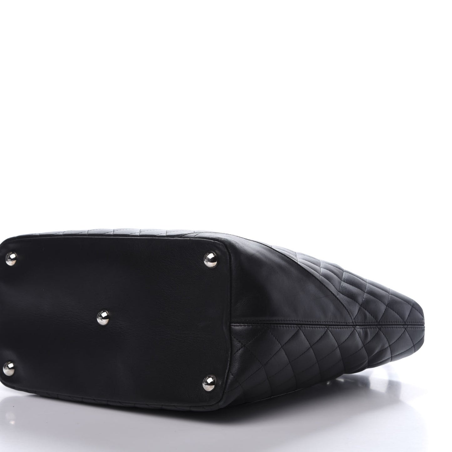 Calfskin Quilted Large Cambon Tote Black