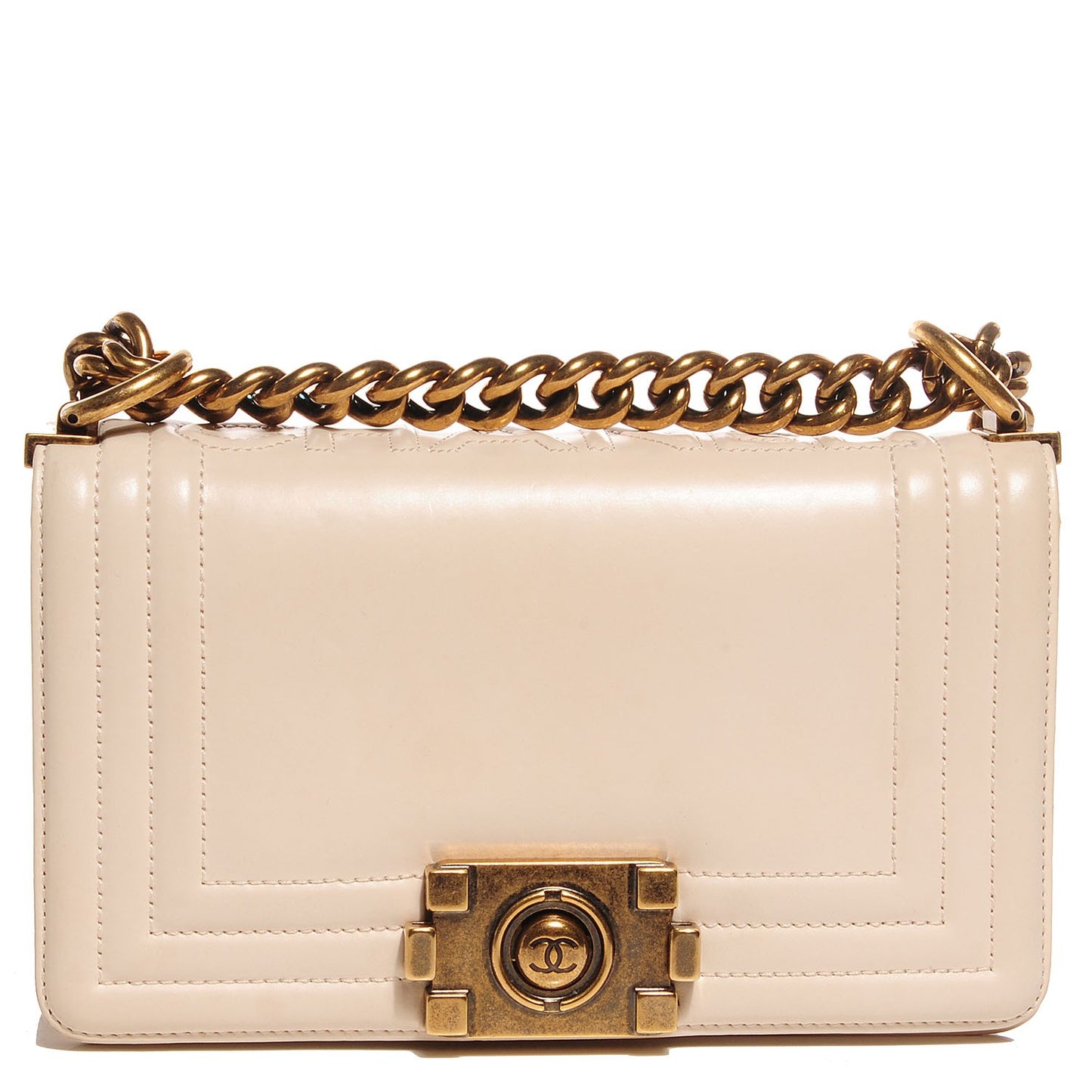 Calfskin Small Boy Flap Beige