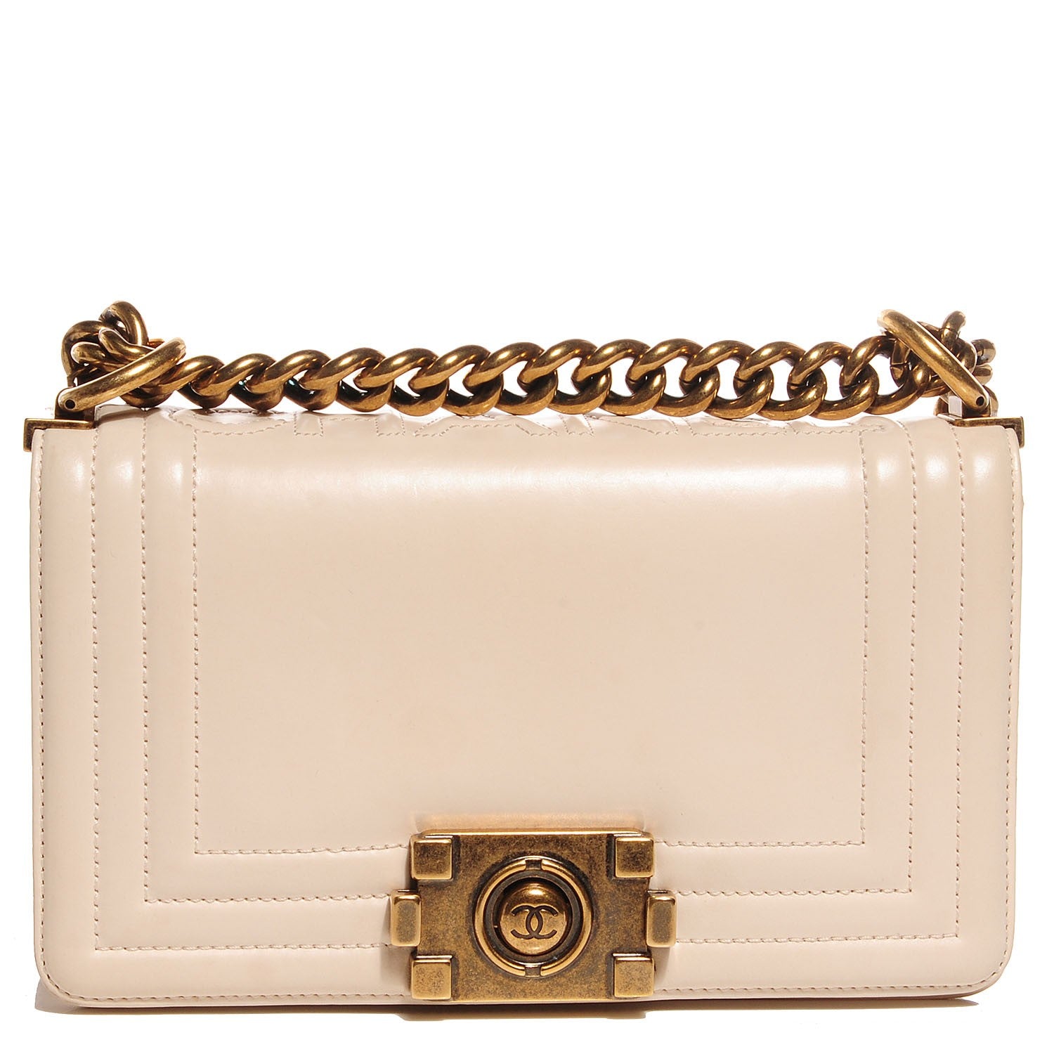 Chanel Calfskin Small Boy Flap Beige 1 of 8