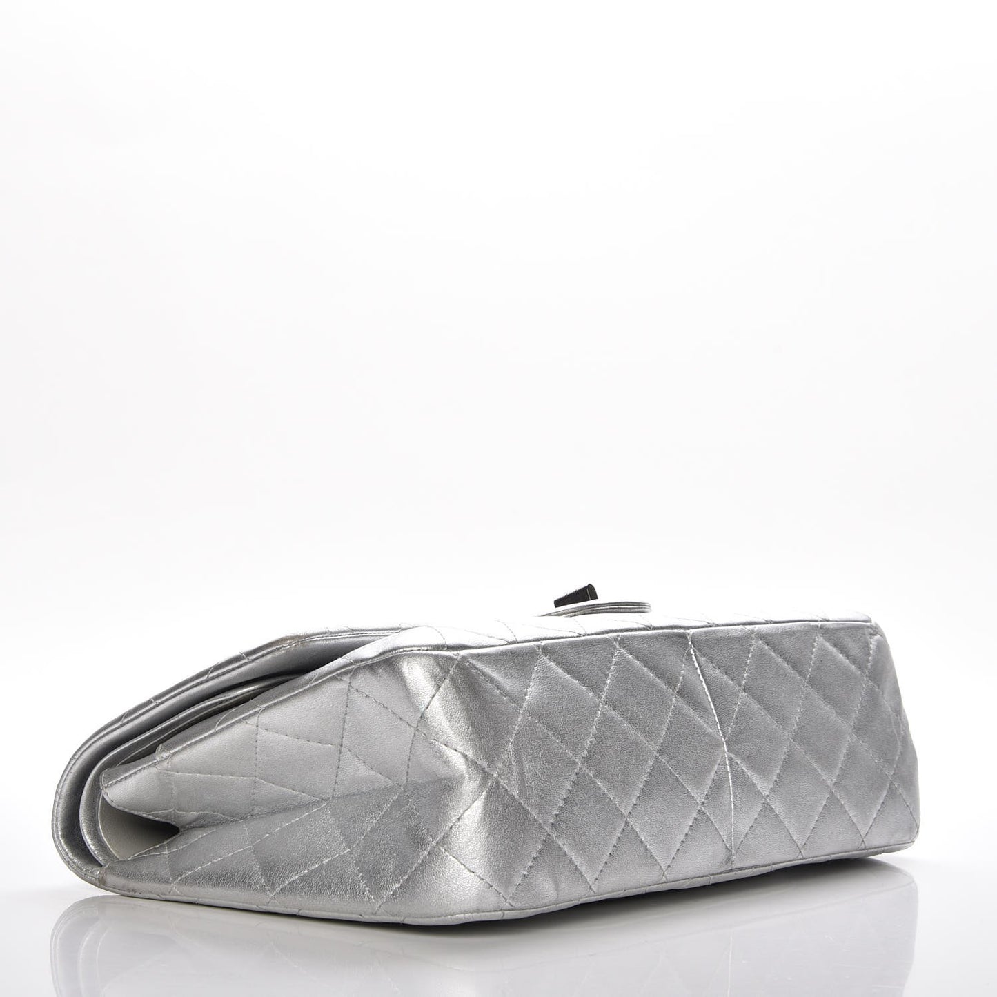 Metallic Lambskin Quilted 2.55 Reissue 227 Flap Silver