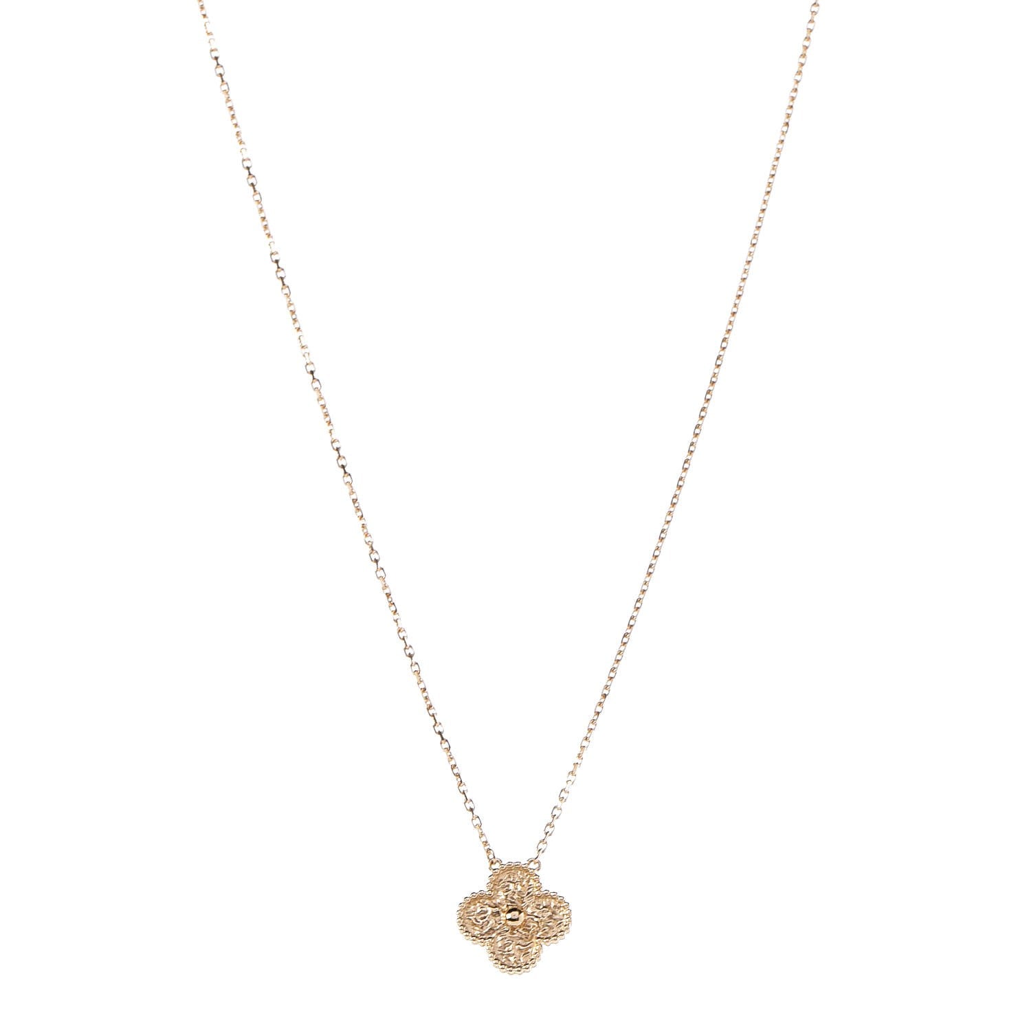 Van Cleef & Arpels 18K Yellow Gold Vintage Alhambra Pendant Necklace 1 of 7