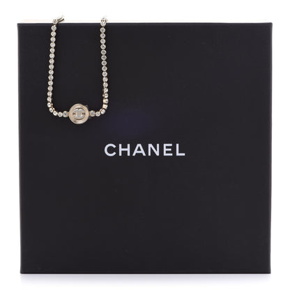 Chanel Crystal CC Chain Short Necklace Gold 6 of 6