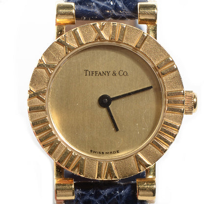 Tiffany 18K Yellow Gold Alligator 24mm Atlas Quartz Watch Gold 7 of 8