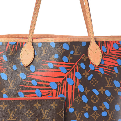 Louis Vuitton Monogram Jungle Dots Neo Neverfull MM Coquelicot Denim 8 of 8