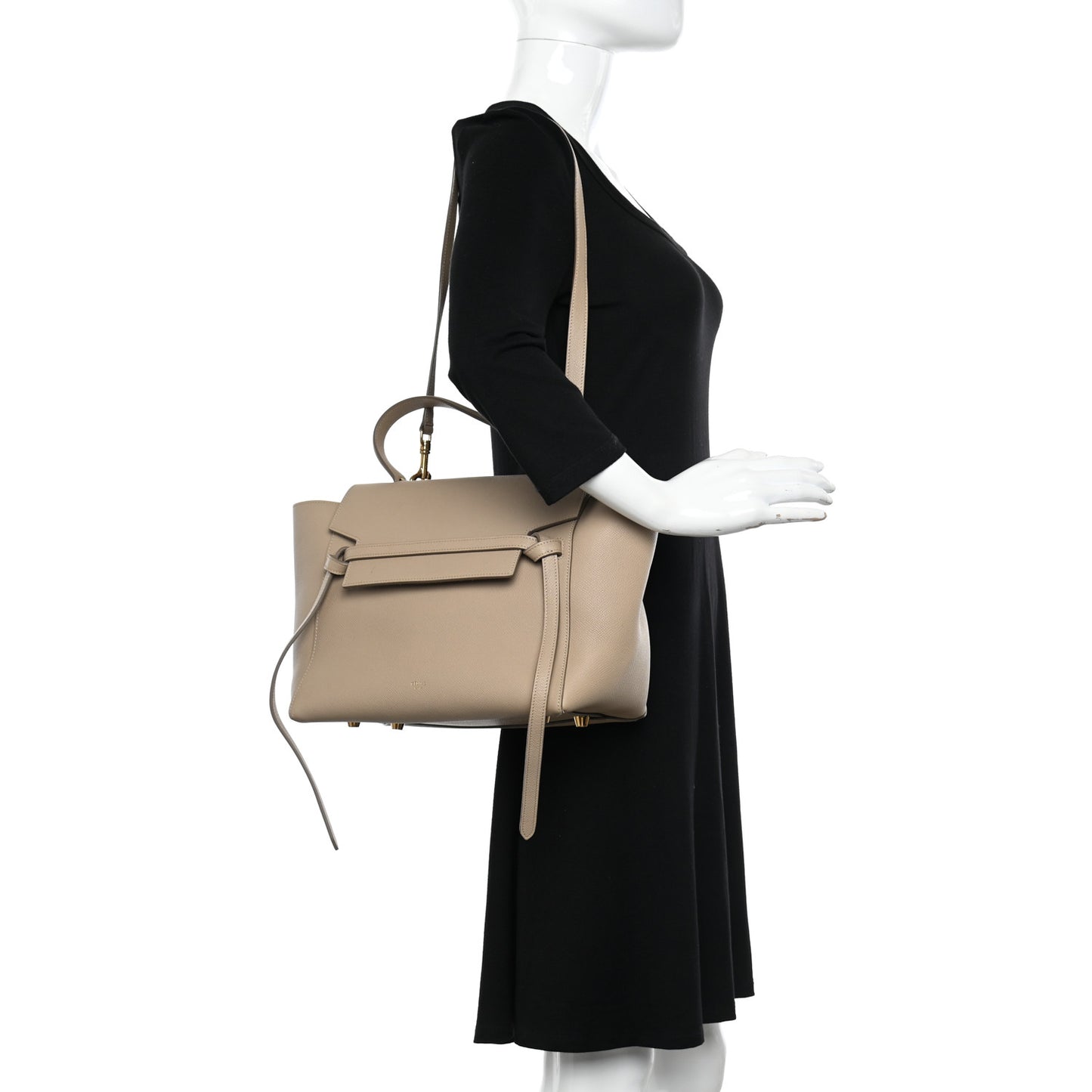 Grained Calfskin Mini Belt Bag Light Taupe