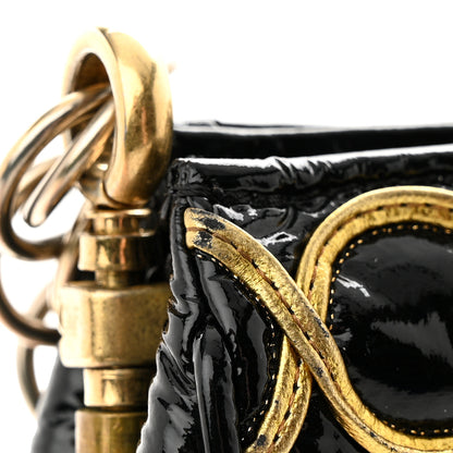 Chanel Patent Embroidered Clutch With Chain Black Gold 12 of 14