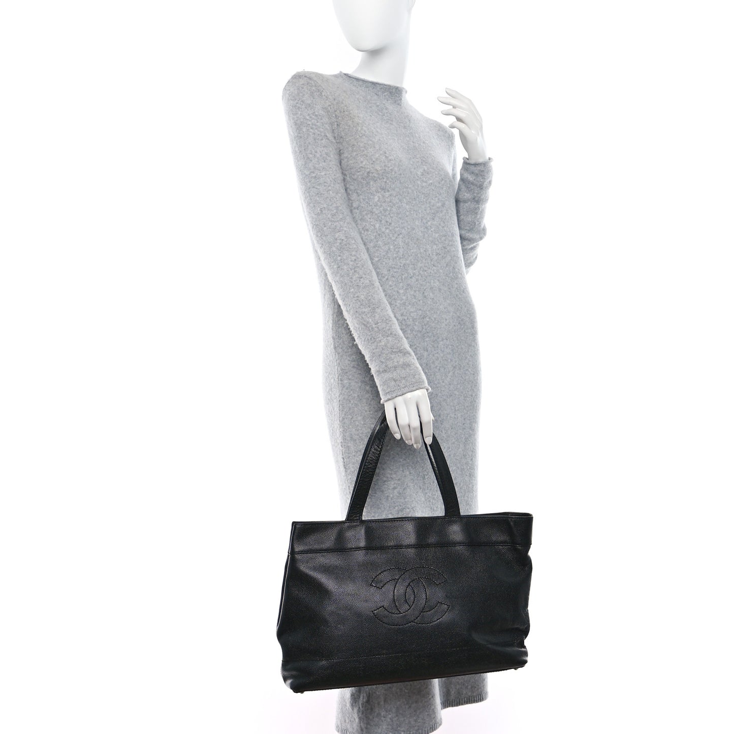Caviar CC Timeless Shoulder Bag Black