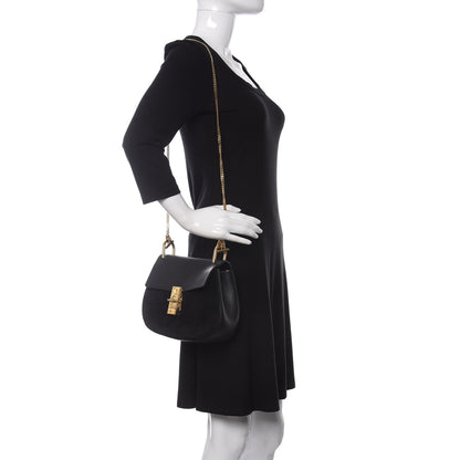 Chloe Suede Calfskin Mini Drew Shoulder Bag Black 2 of 10