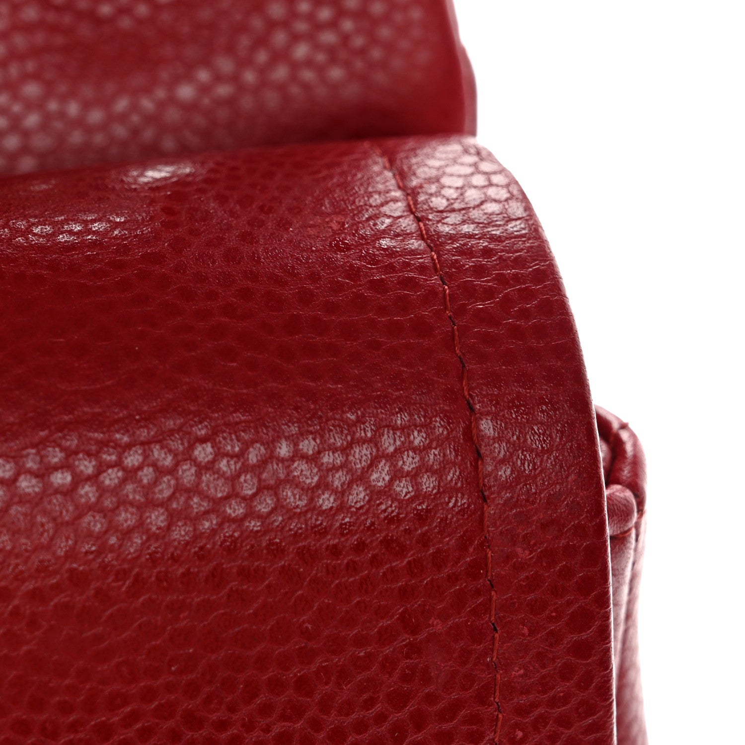 Chanel Caviar Quilted Jumbo Double Flap Dark Red 11 of 13