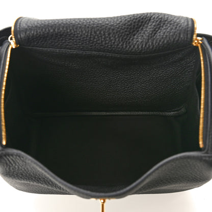 Hermes Taurillon Clemence Lindy 26 Black 5 of 12