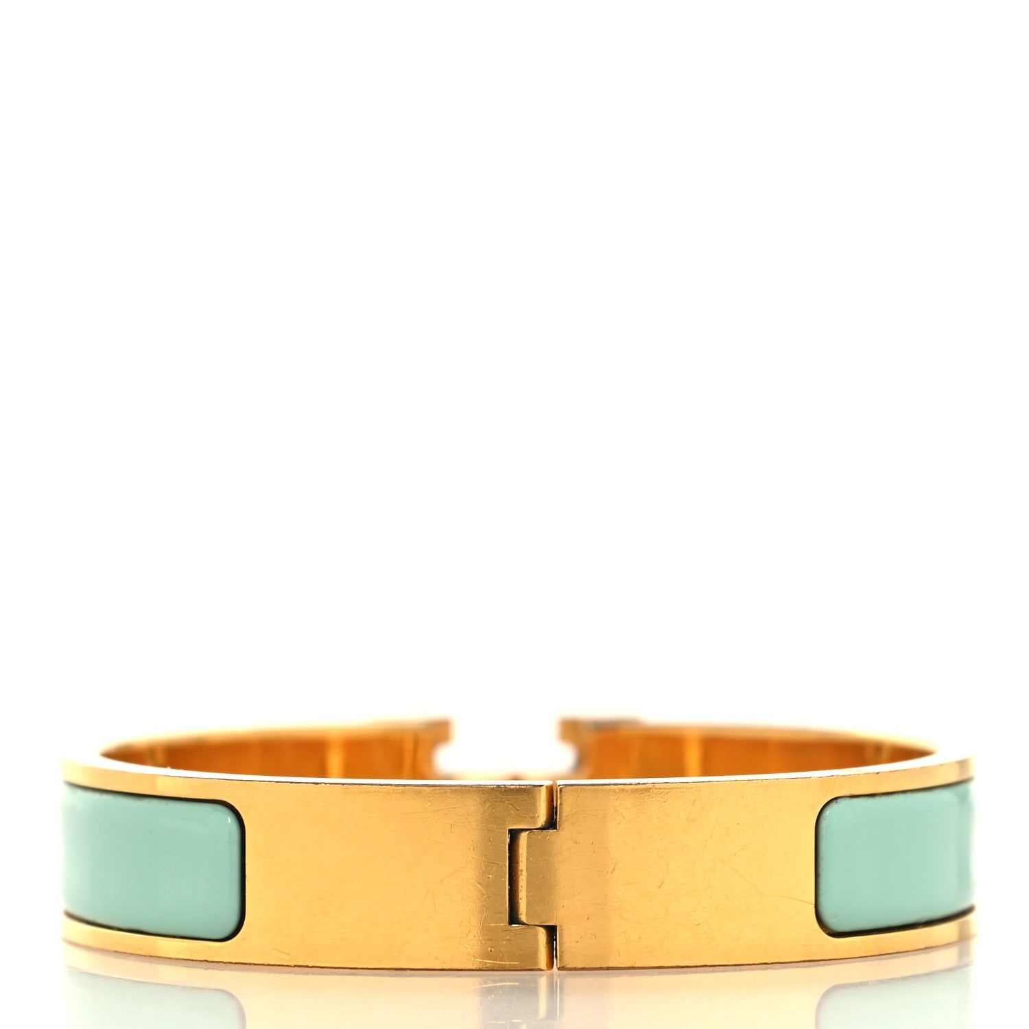 Hermes Enamel Narrow Clic Clac H Bracelet PM Aqua 4 of 12