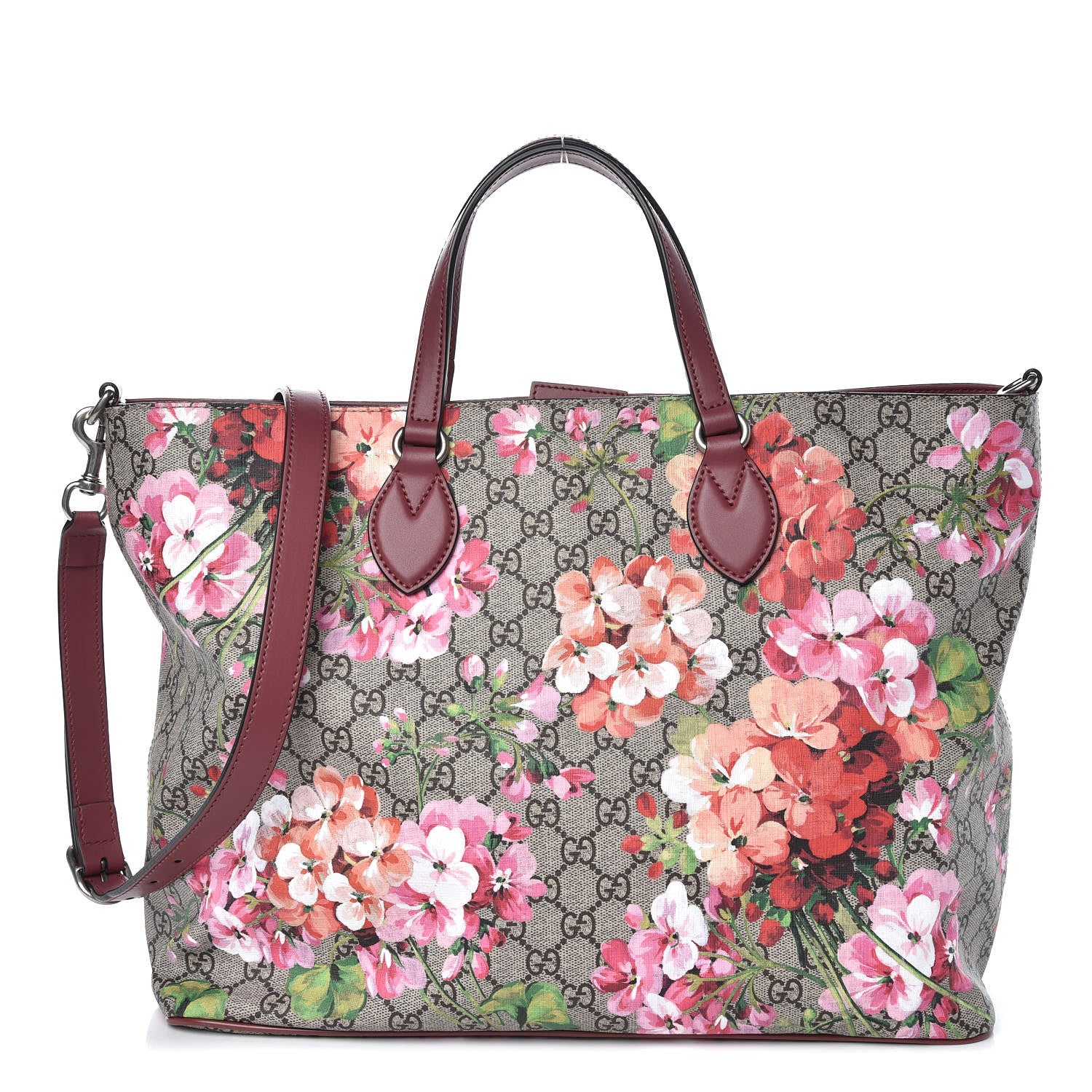 Gucci Soft GG Supreme Monogram Blooms Medium Crossbody Tote Beige Multicolor Dry Rose 1 of 7