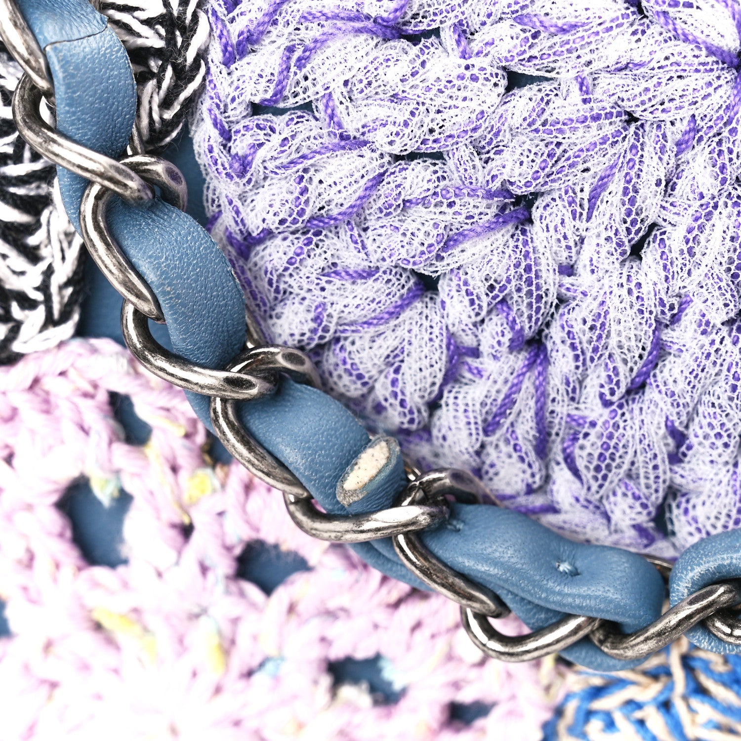 Chanel Lambskin Crochet Medium Single Flap Blue 12 of 12